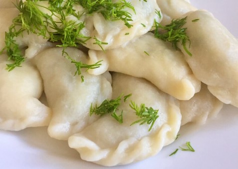 Вареники з картоплею та грибами (заварне тісто)